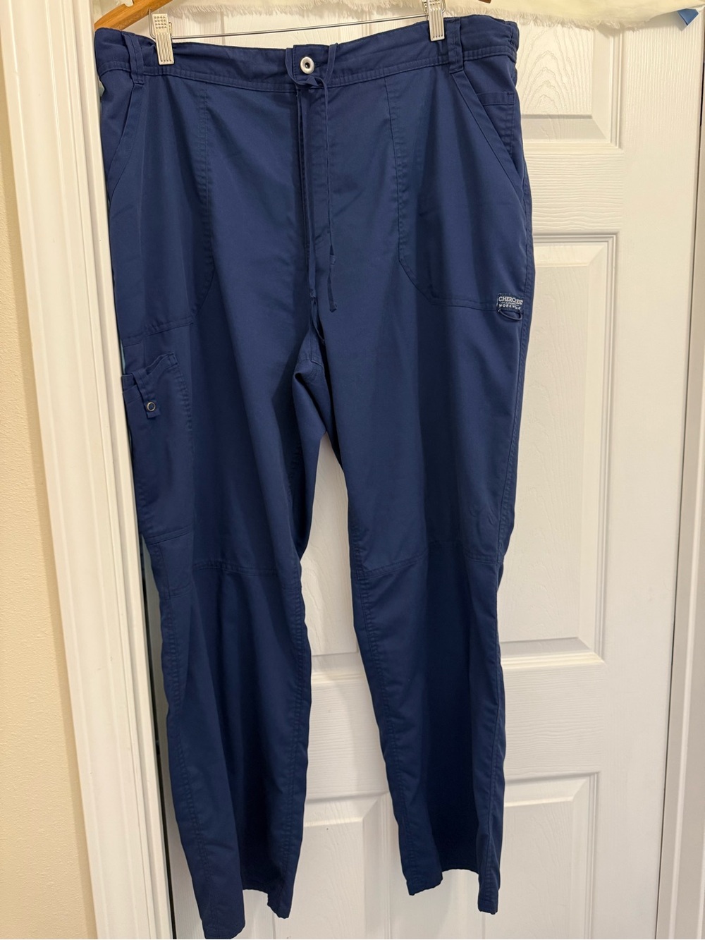 Cherokee Workwear Scrub Cargo Pants for Men - Navy, Size XL